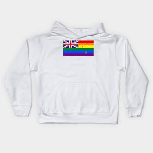 New Zealand LGBTQ Pride Flag, v2 Kids Hoodie